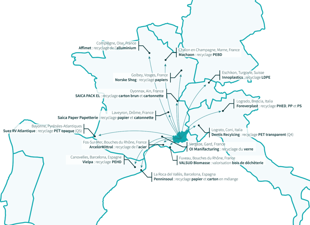 Carte des recycleurs du SYDEVOM du Haute-Provence