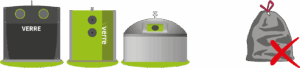 Conteneurs à verre - Jeter en vrac pas en sac